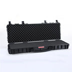 Black protective case with foam interior on a white background