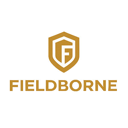 Gold logo with 'F' design and 'FIELDBORNE' text on a white background